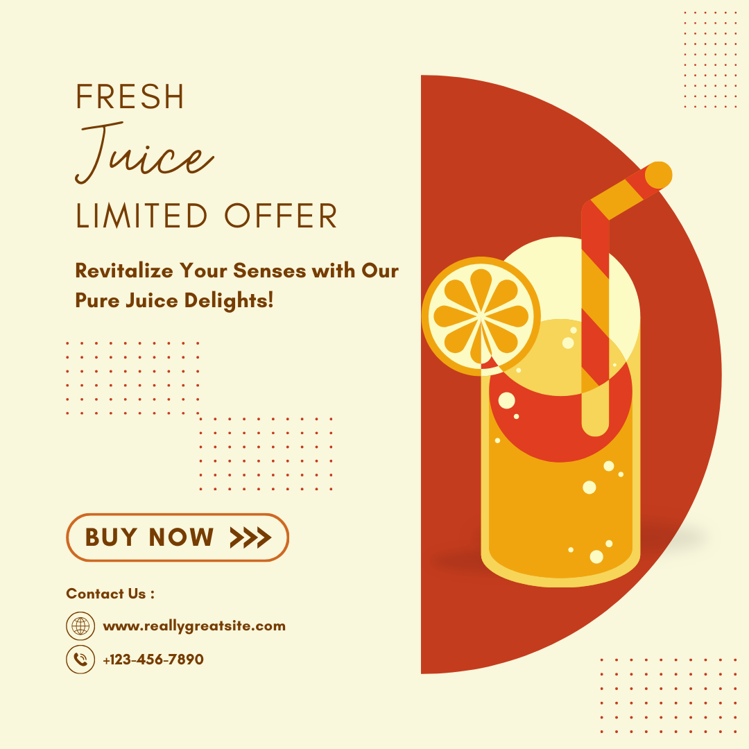 Orange and Beige Minimalist Fresh Juice Instagram Post